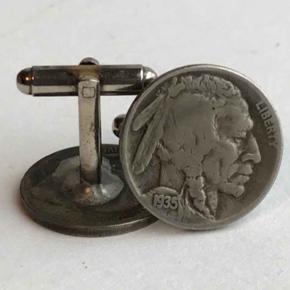 Vtg Buffalo Nickel Cufflinks